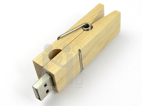 Wooden USB Flash Drive แฟลชไดร์ฟไม้รูปตัวหนีบ