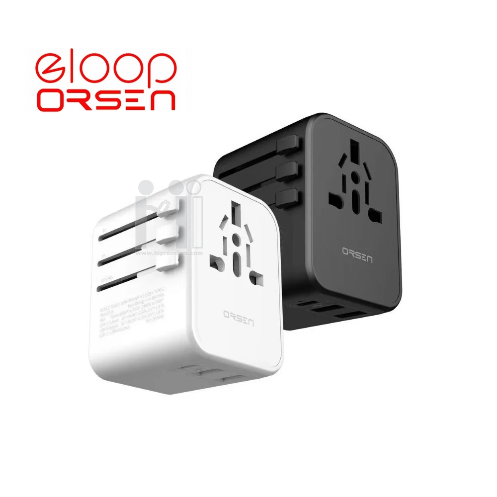 Eloop Orsen ปลั๊กไฟทั่วโลก International Travel Plug Adapter 3.0 ชาร์จไว